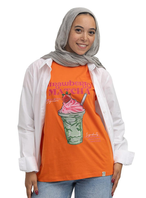 Orange-Design 8 Printed Short-Sleeve - Khotwh