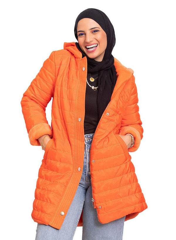 Orange L - Double Face Jacket - Khotwh