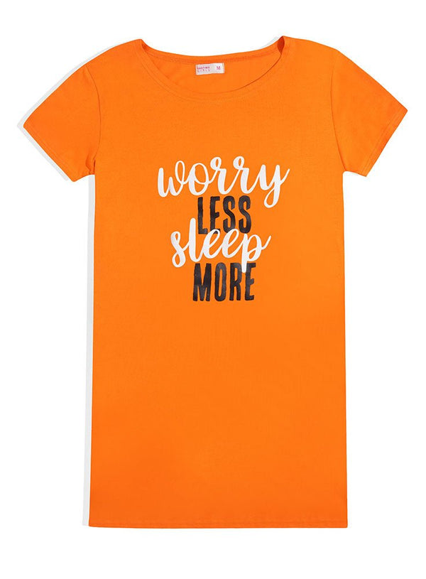Orange Night Shirt - Design 21 - Khotwh