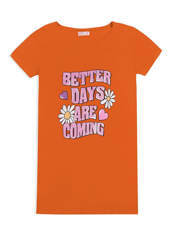 Orange Night Shirt - Design 31 - Khotwh