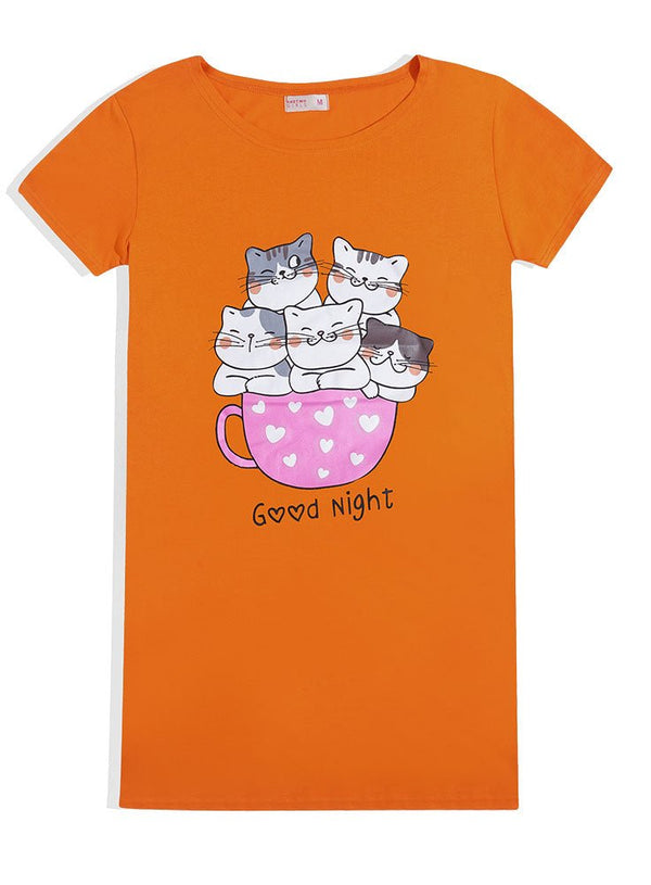 Orange Night Shirt - Design 35 - Khotwh