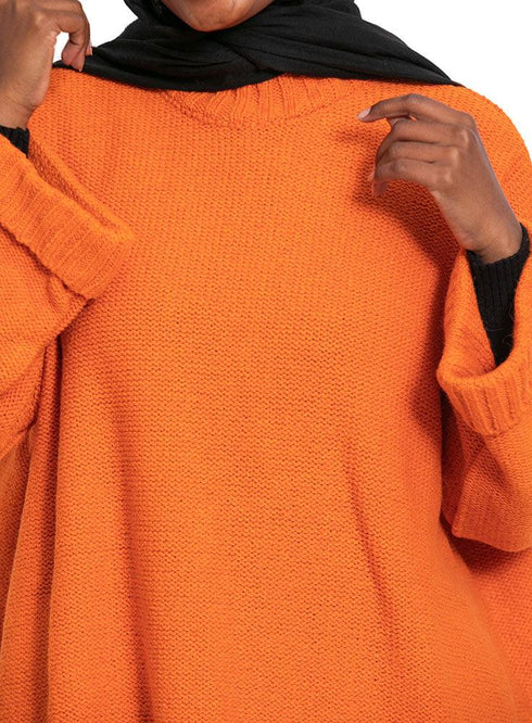 Orange Over Size Pullover - Khotwh