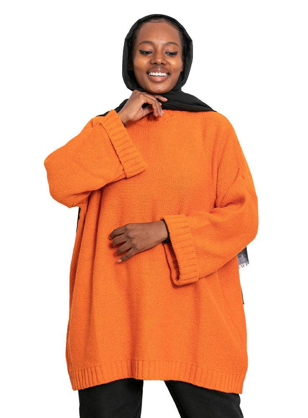 Orange Over Size Pullover - Khotwh