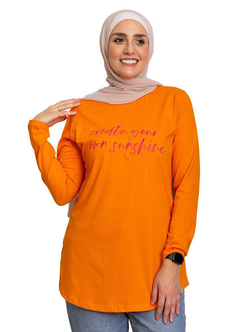 Orange Peel Printed Long - Sleeve Design 23 - Khotwh