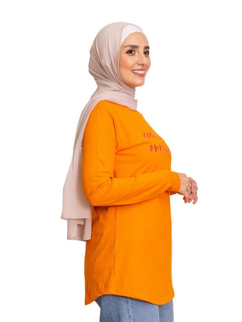 Orange Peel Printed Long - Sleeve Design 23 - Khotwh