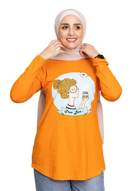 Orange Peel Printed Long - Sleeve Design 30 - Khotwh