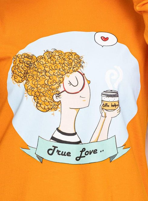 Orange Peel Printed Long - Sleeve Design 30 - Khotwh