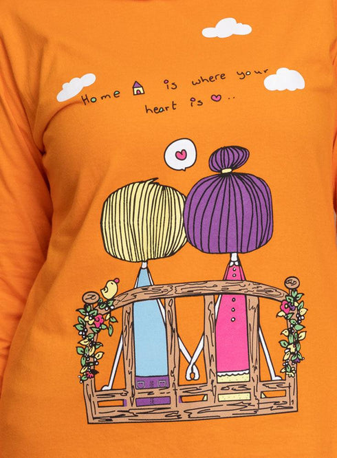 Orange Peel Printed Long - Sleeve Design 33 - Khotwh