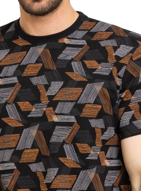 Orange Printed Round T-Shirt Design 2 - Khotwh