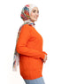Orange Round Knit Pullover - Khotwh