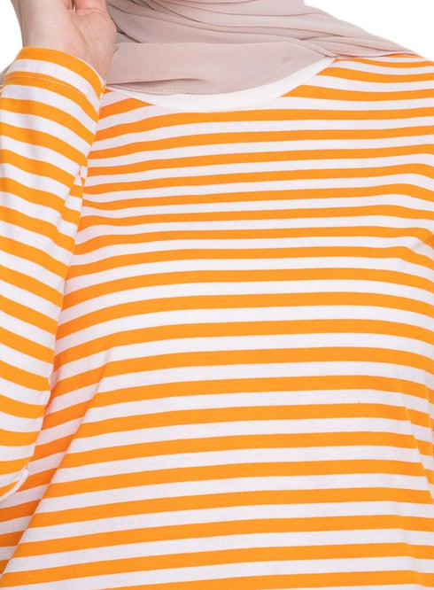 Orange Striped Long - Sleeve - Khotwh