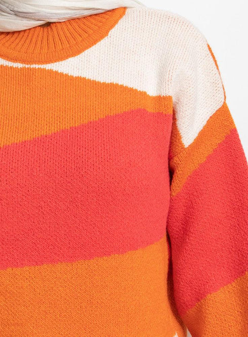 Orange Wave Pullover - Khotwh