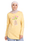 Pastel Yellow - Design 29 Printed Long - Sleeve - Khotwh