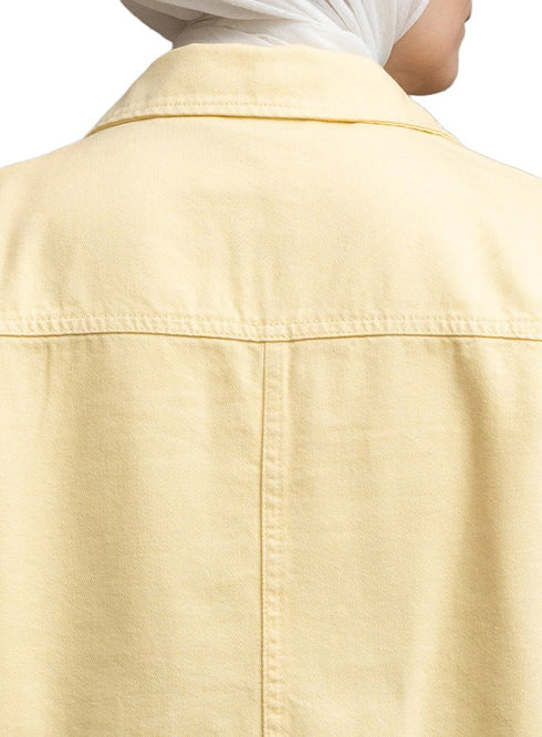 Pastel Yellow Gabardine Jacket 4 - Khotwh