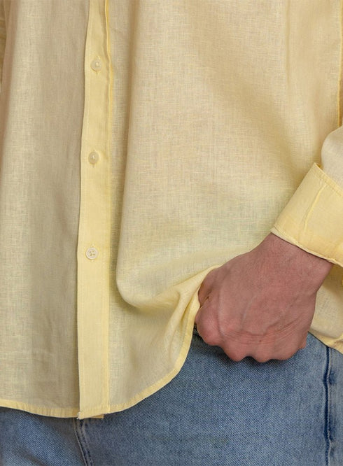 Pastel Yellow Linen Shirt - Khotwh