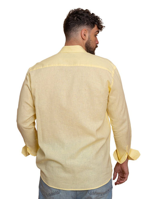 Pastel Yellow Linen Shirt - Khotwh
