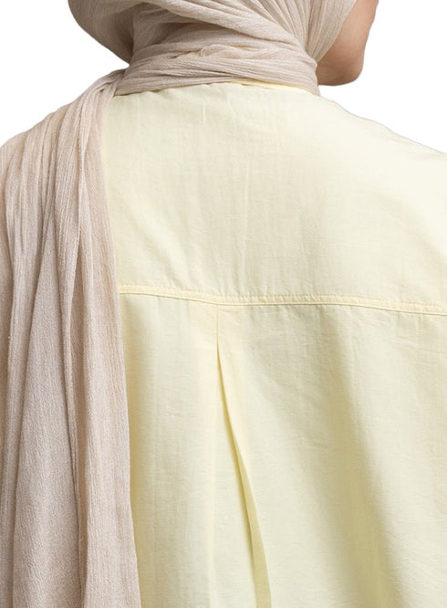Pastel Yellow Pocket Poplein Shirt - Khotwh
