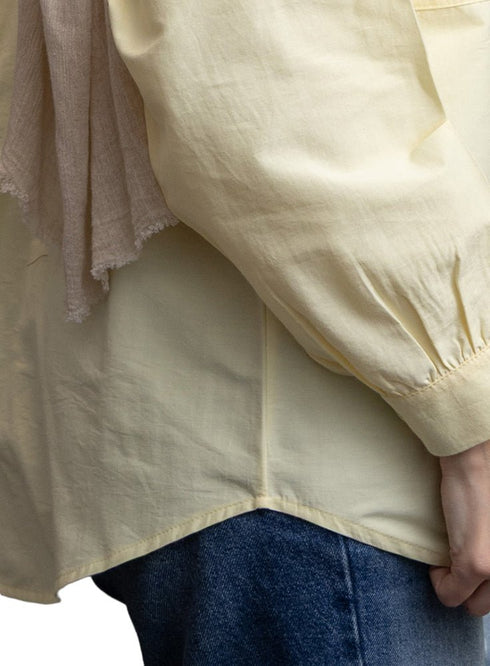 Pastel Yellow Pocket Poplein Shirt - Khotwh
