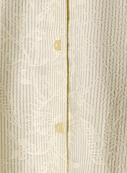 Pastel Yellow RD- Jacquard Embroidered Shirt - Khotwh