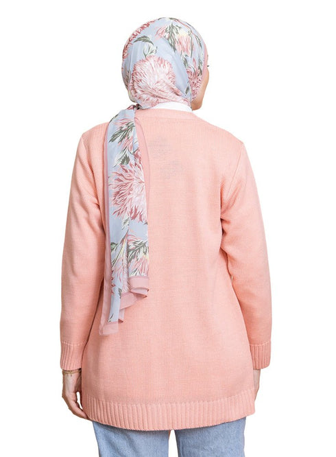 Pink Basic Pocket Cardigan - Khotwh
