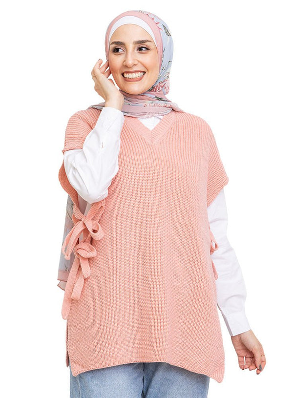 Pink Cut Belt Pullover - Khotwh