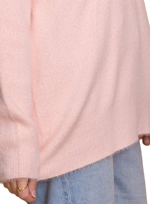 Pink Fluffy Over Size Pullover - Khotwh