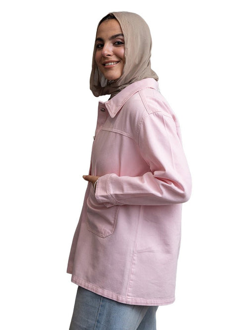 Pink Gabardine Jacket 4 - Khotwh
