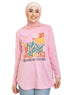 Pink Printed Long - Sleeve Design 14 - Khotwh