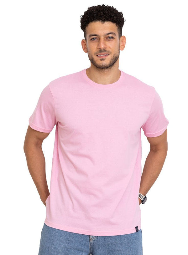Pink Regular Round T-shirt - Khotwh