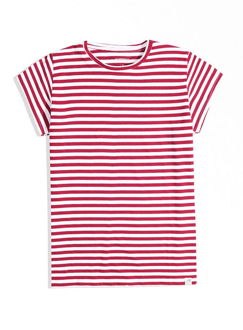 Pink Striped Short - Sleeve - Khotwh