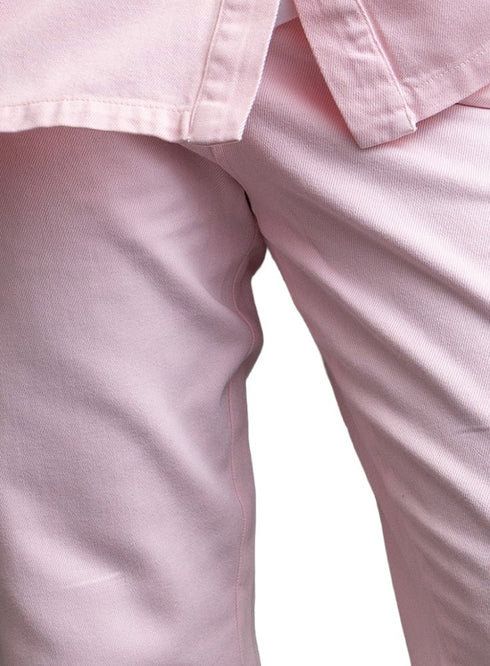Pink Wide Gabardine Pants - Khotwh
