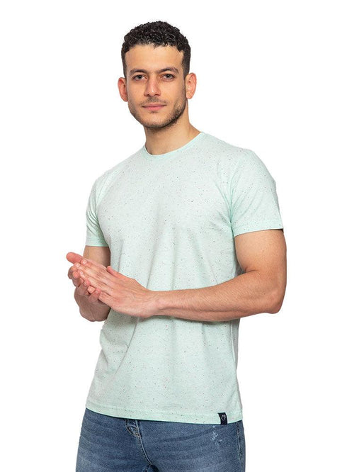 Point Light Aqua Round T-Shirt - Khotwh