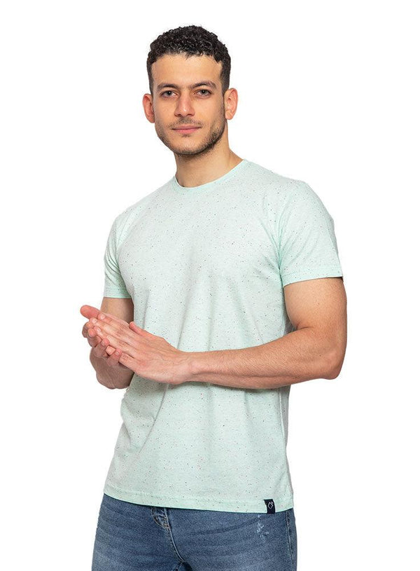 Point Light Aqua Round T-Shirt - Khotwh