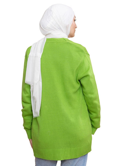 Pool Green Basic Pocket Cardigan - Khotwh