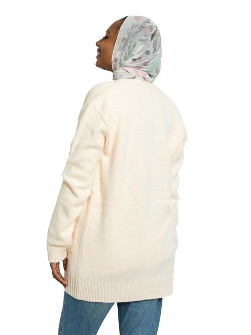 Powder Rose Basic Pocket Cardigan - Khotwh