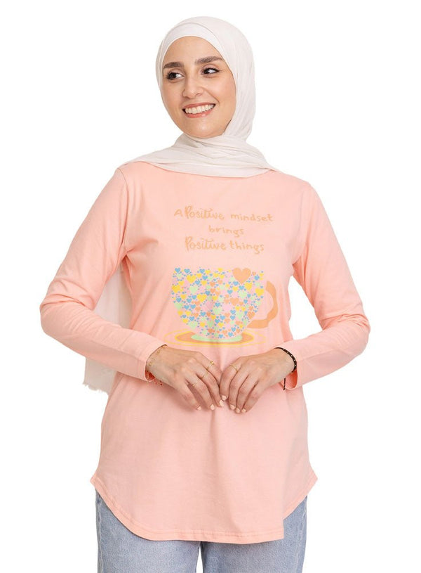 Powder Rose - Design 28 Printed Long - Sleeve - Khotwh