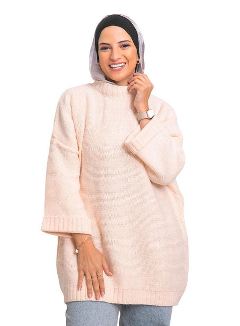 Powder Rose Over Size Pullover - Khotwh