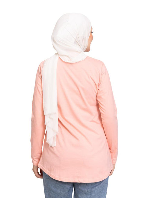 Powder Rose Printed Long - Sleeve Design 49 - Khotwh