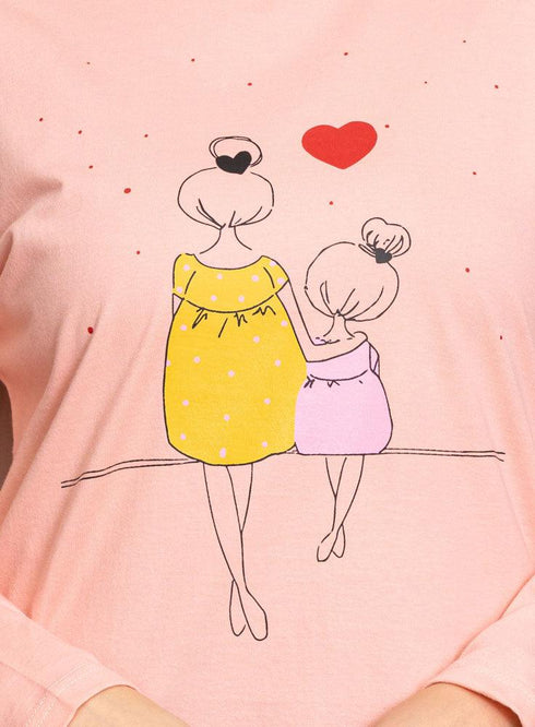 Powder Rose Printed Long - Sleeve Design 7 - Khotwh