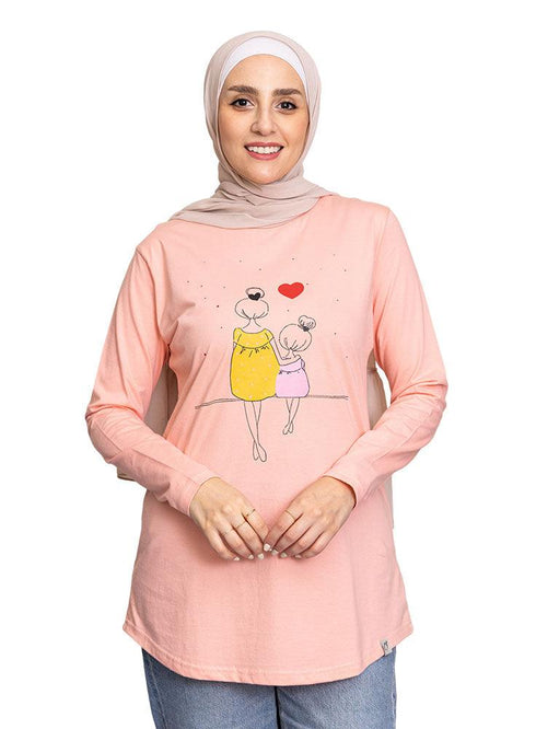 Powder Rose Printed Long - Sleeve Design 7 - Khotwh