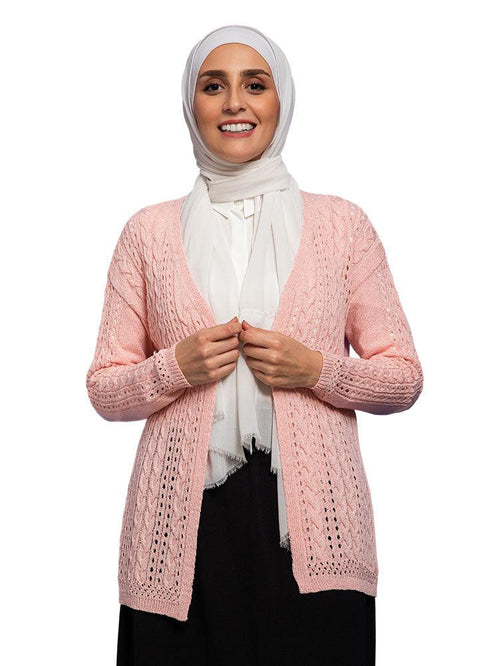 Powder Rose Summer Short Cardigan - Khotwh