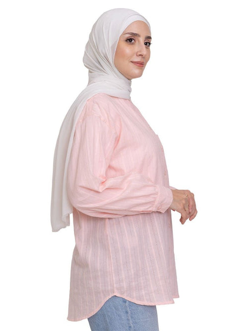 Powder Rose V - Neck Shirt - Khotwh