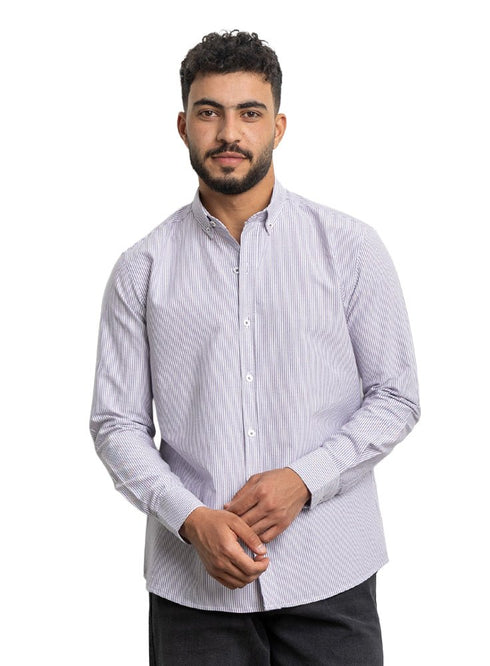 Purple - Design 1 Striped Oxford Shirt - Khotwh