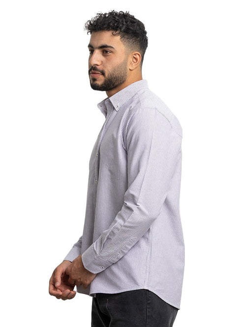 Purple - Design 1 Striped Oxford Shirt - Khotwh