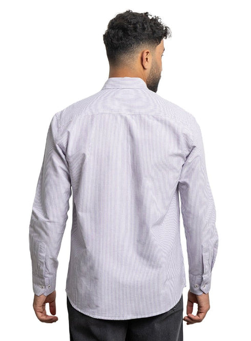 Purple - Design 1 Striped Oxford Shirt - Khotwh