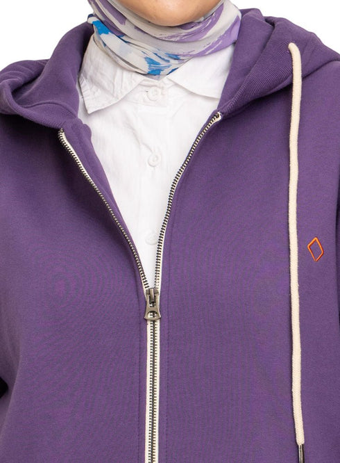 Purple Over Size Sw - Zipper - Khotwh
