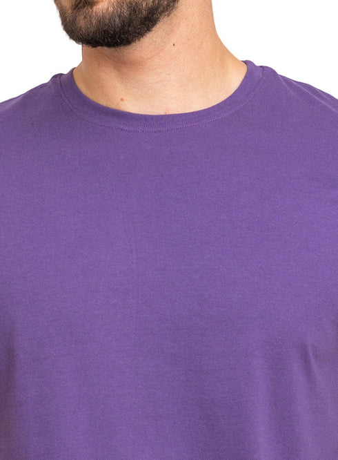 Purple Regular Round T-shirt - Khotwh