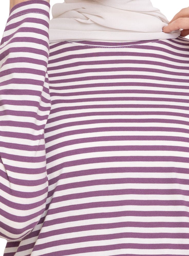 Purple Mesh Checkered Long Sleeve main image 1