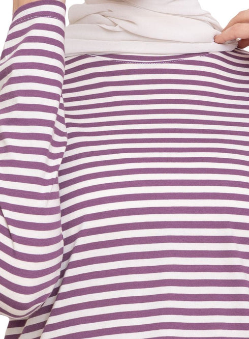 Purple Striped Long - Sleeve - Khotwh