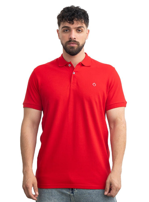 Racing Red Basic Polo - Khotwh